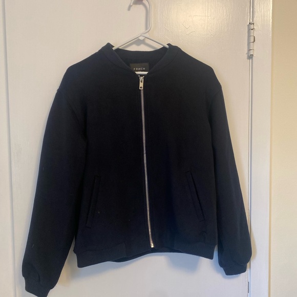 FRNCH Dark Blue Bomber Jacket